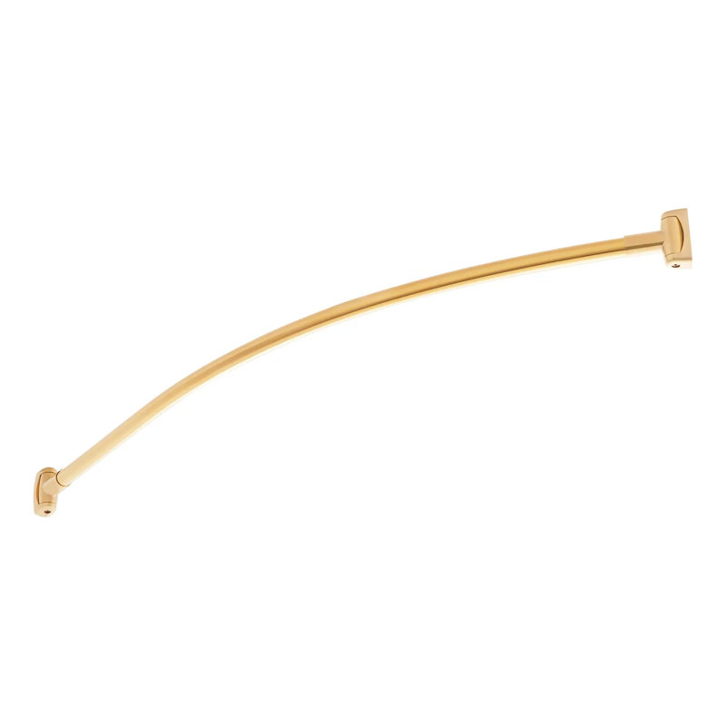 60" Brass Curved Shower Curtain Rod, Brushed Gold