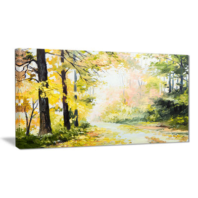 Road in Colorful Forest - Wrapped Canvas Print