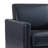 Modern Upholstered Navy Faux Leather Square Swivel Armchair with Matel Base-1911173914