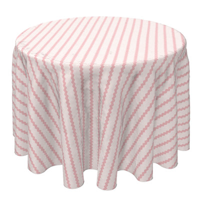 Round Tablecloth, 100% Cotton, 60 Round", Pink Abstract Stripe