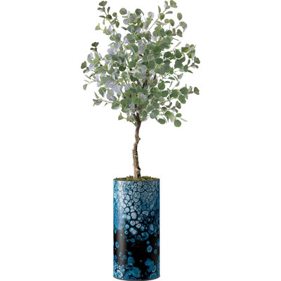 Faux Eucalyptus Plant in Plastic Planter
