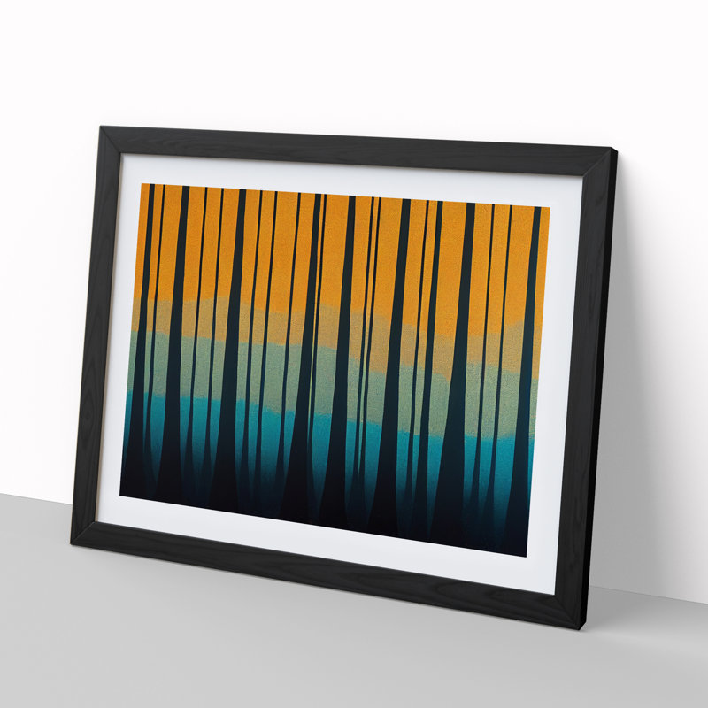Pure Abstract Forest - Single Picture Frame Painting, Black, 46cm H x 64cm W x 2cm D