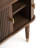 Mid-Century Walnut Nightstand Luxury Dark Walnut Veneer Bedside Table with Brass Accents and Sliding Tambour Doors