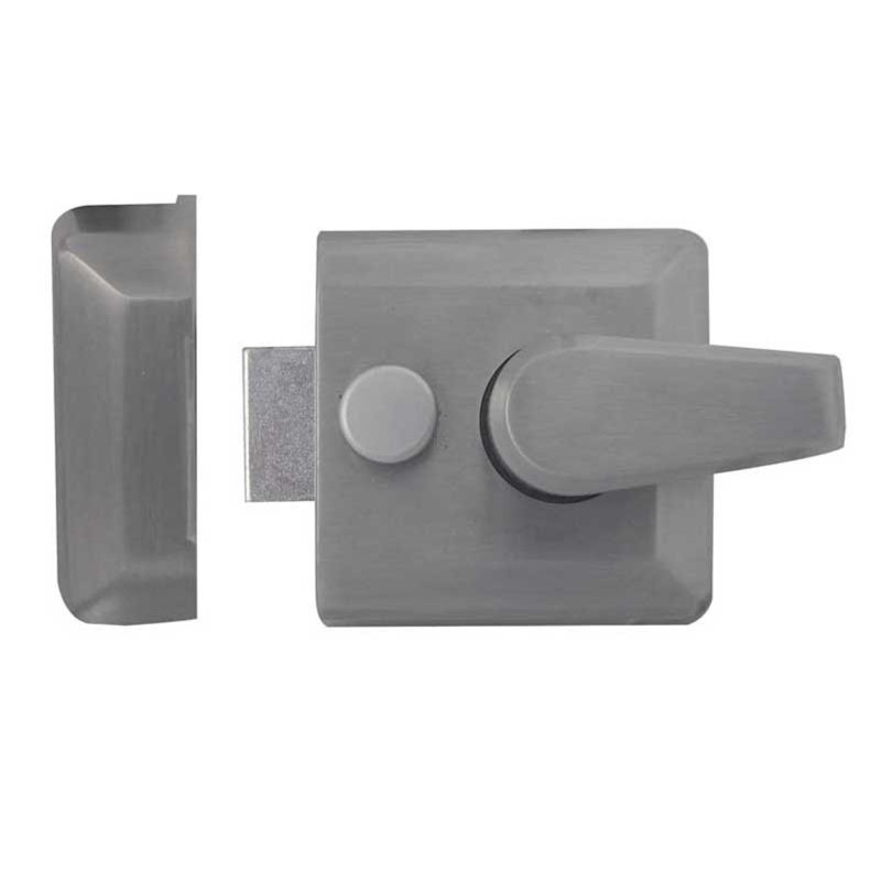 Rousselle Black Narrow Nightlatch Door Latch, Polished Chrome