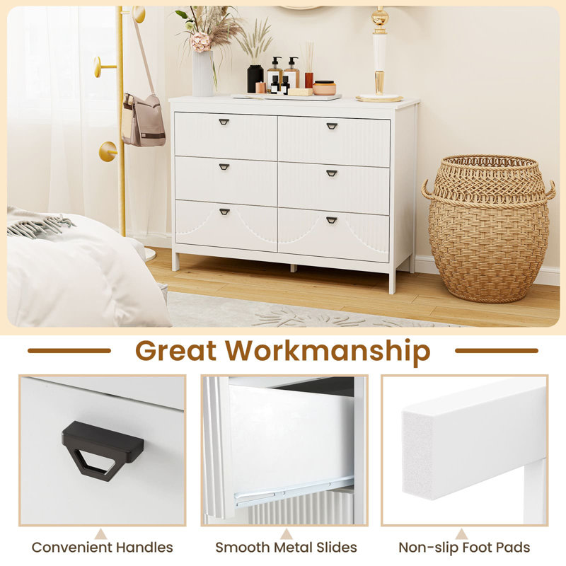 106cm W 6 - Drawer Chest of Drawers