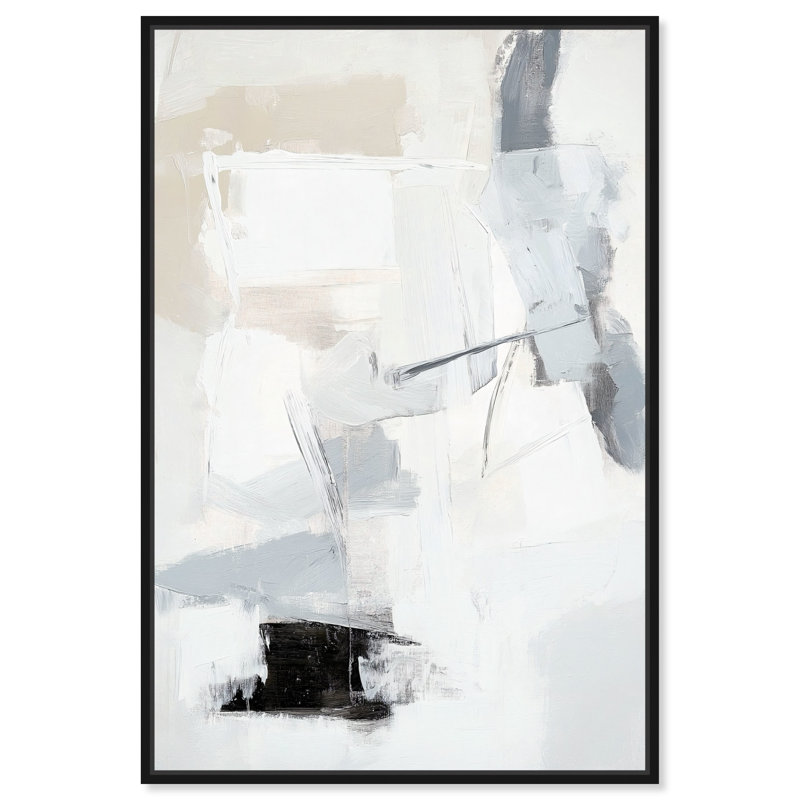 «Softened Echoes II Canvas Minimalist Boho» par Art Remedy, Cadre flottant noir, H 16 po x l 11 po