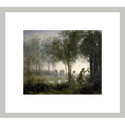Orphée menant Eurydice des Enfers par Jean-Baptiste-Camille Corot, impression giclée encadrée