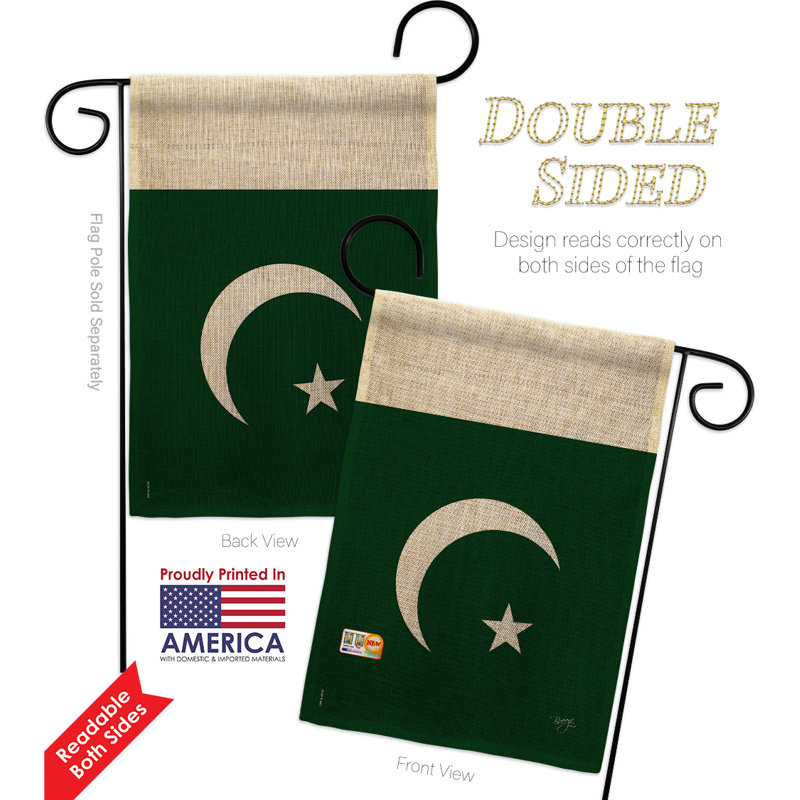 Double Sided 18.5'' H x 13'' W Burlap Flag Set
