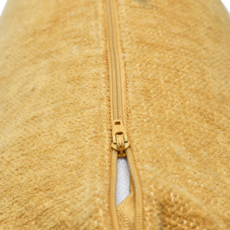 Mustard Cotton Chenille Square Throw Pillow with Tassels