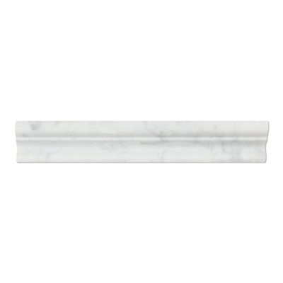 Moulure murale blanche aspect marbre 2 pi x 12 po Carrara