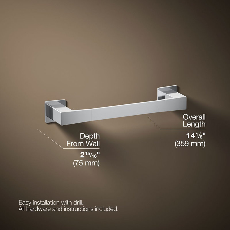 Porte-serviettes Honesty, Chrome poli, L 12 po