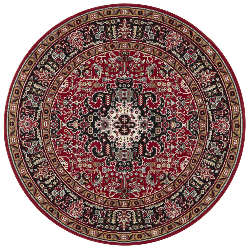 Skazar Isfahan Tufted Red Rug, Round 160cm