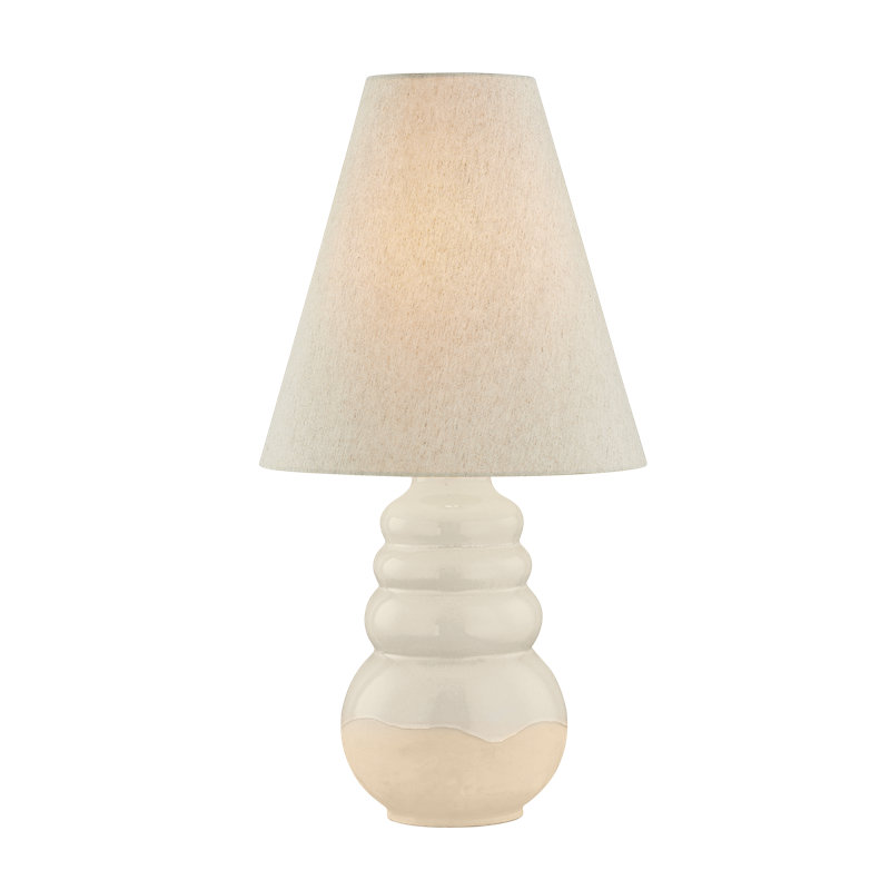 Tybee Table Lamp in Aged Brass and Ceramic Elemental White by Cortney Bishop