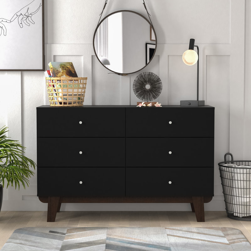Hasler 47" W 6-Drawer Dresser, Matte Black