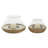 Solid Mango Wood and Glass Hurricane (Set of 2)