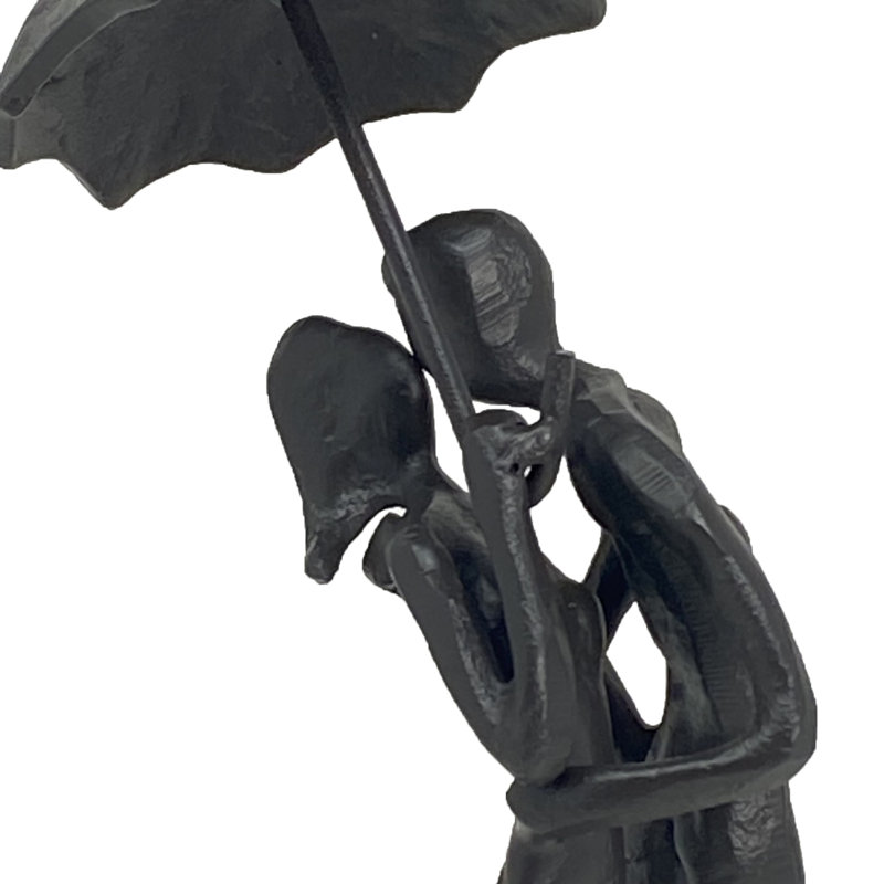 Dominic UMBRELLA COUPLE COURTING Iron Figurine 21cm, Mocha