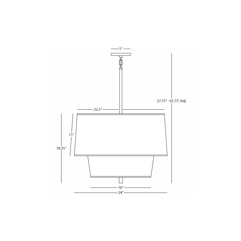 Decker 3 - Light Chandelier, Modern Brass