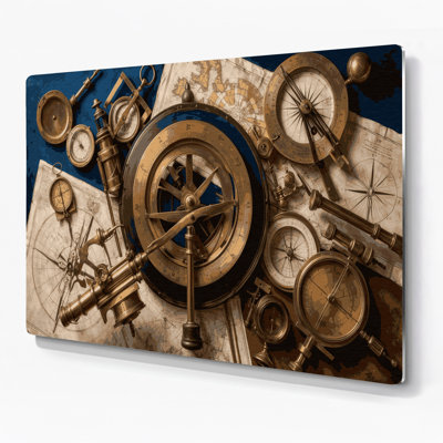 Nautical Nautical Equipment Brown Metal Wall Art