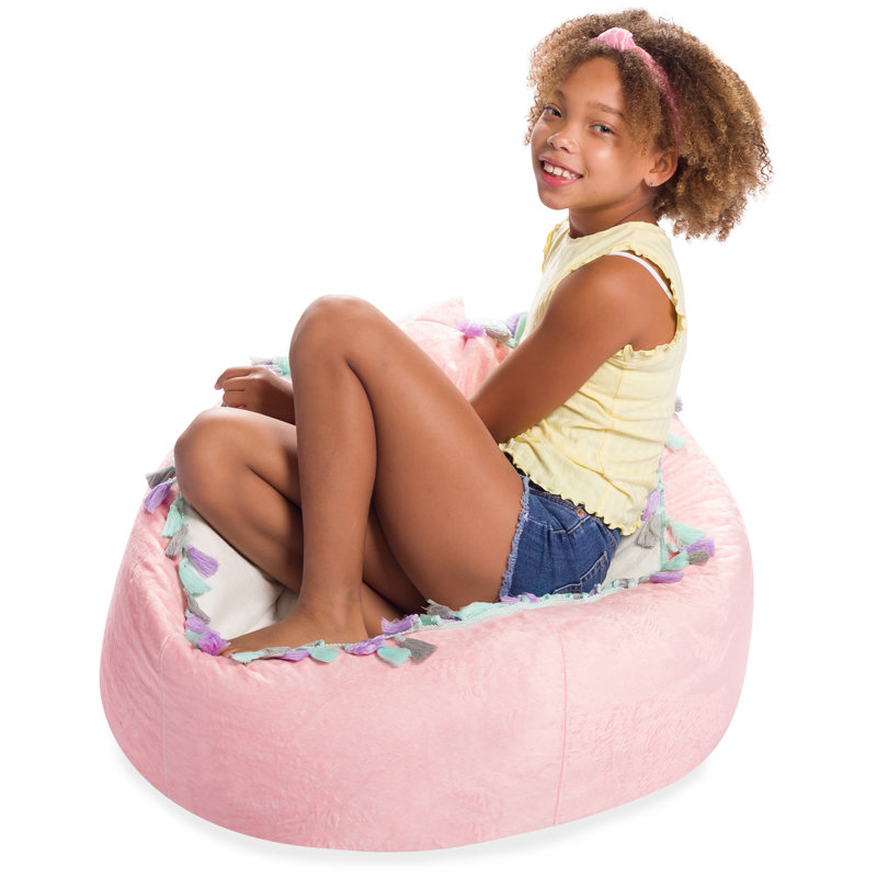 Animal Bean Bag Chair Structured Comfy, Cozy and Soft Filled Kid Bean Bag Lounger Seat for Gaming, Reading and Watching TV, for Children, Multiple Faux Fur Animal Chair Designs