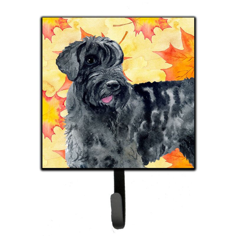 Organisateur de clés murales avec crochets clés partagée pei automne Eliane, Rouge / bleu / brun, Schnauzer géant