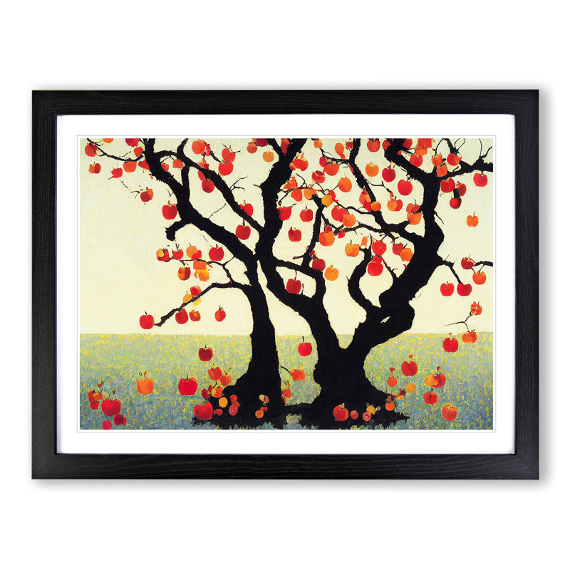 Interesting Apple Trees - Single Picture Frame Print, 46cm H x 64cm W x 2cm D, Black