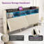 Sharwin LED Upholstered Bed Frame Floating Bed Frame With Storage Headboard-1555267348