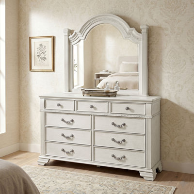 Ensemble de commode en bois avec miroir Adames