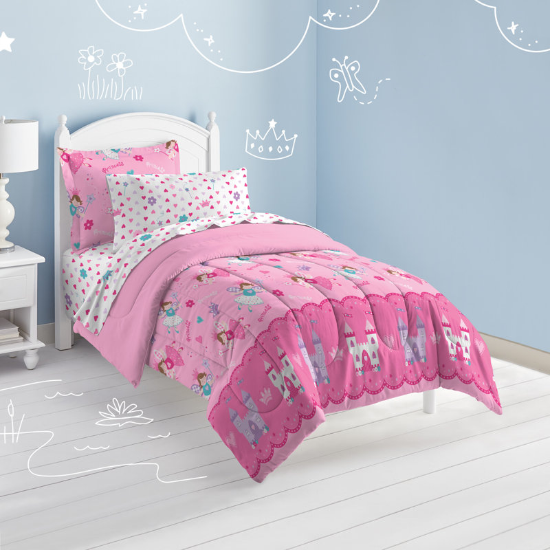 Dream Factory Princess Reversible Comforter Set, Pink