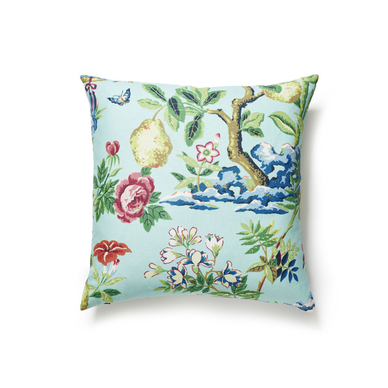 SHANTUNG GARDEN PILLOW, Aquamarine