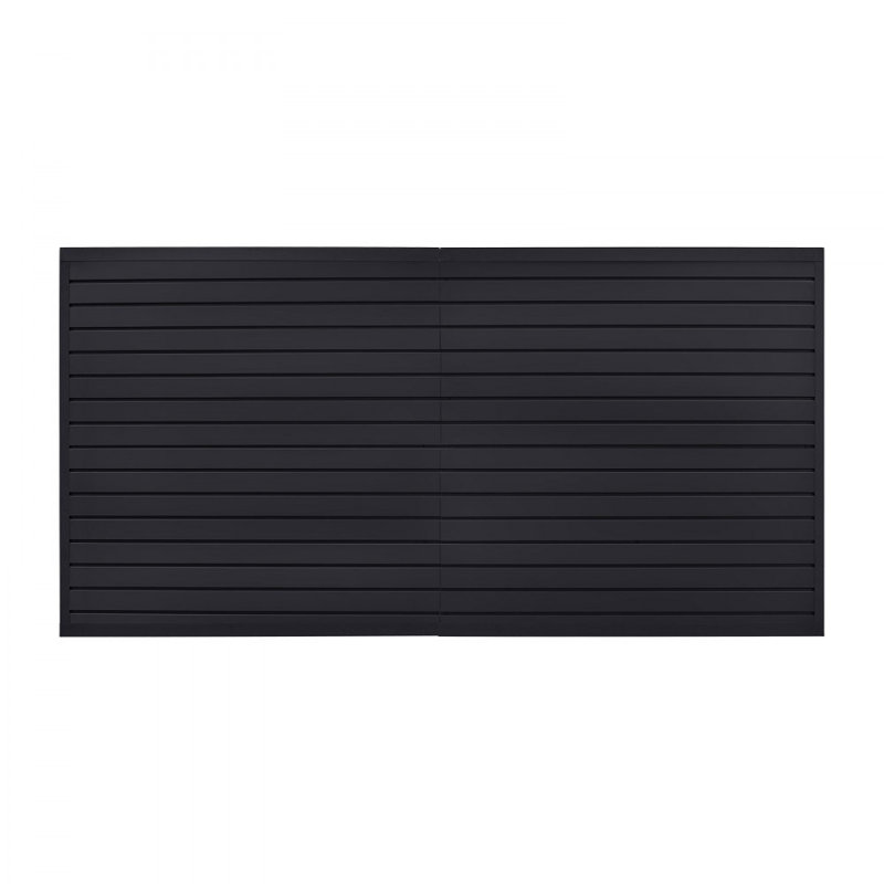 Panneau à lattes en PVC pour garage avec conception modulaire, Noir, H 48,2 po x l 96,4 po x P 0,8 po