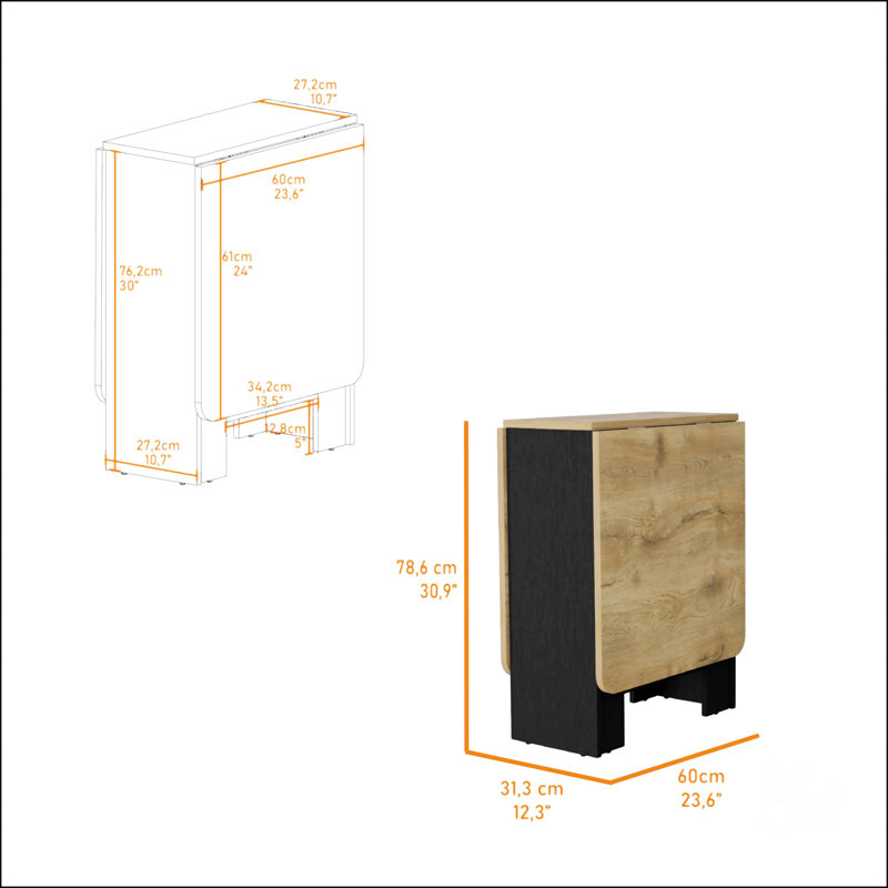 Table pour dîner pliable, Noir