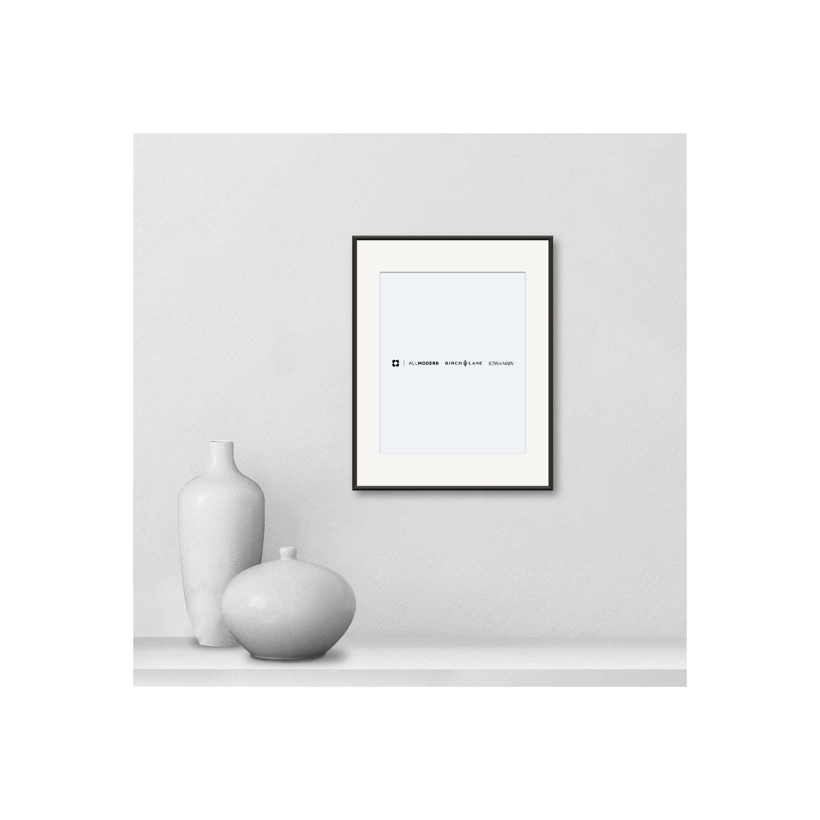 Feronia Metal Picture Frame with Mat, 8" x 10", Black