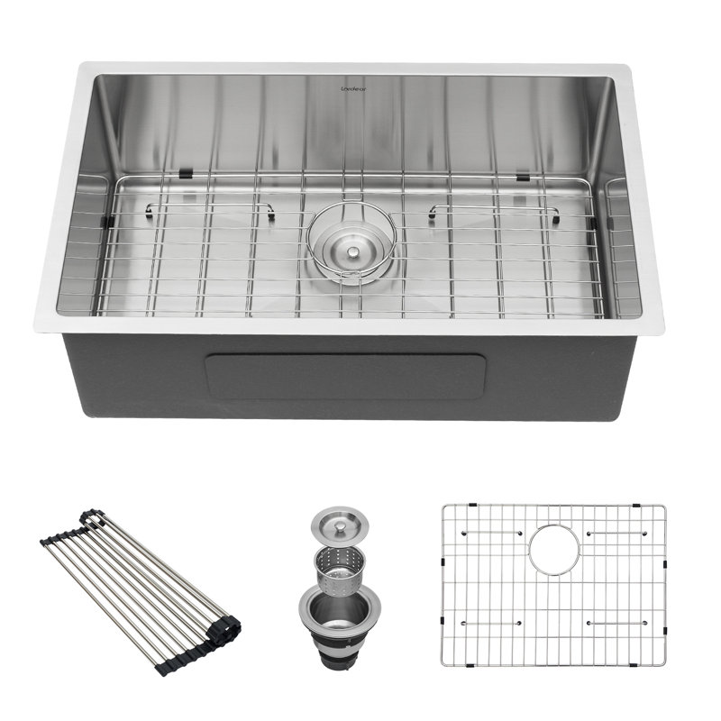 Évier de cuisine encastrable 33 L x 19 l 16 jauges avec accessoires en acier inoxydable