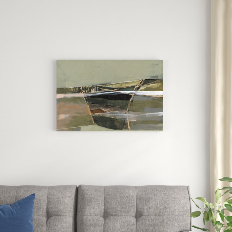 Réfracté Horizon I par Jennifer Goldberger - peinture sur toile tendue, H 20 po x l 30 po x P 1,25 po