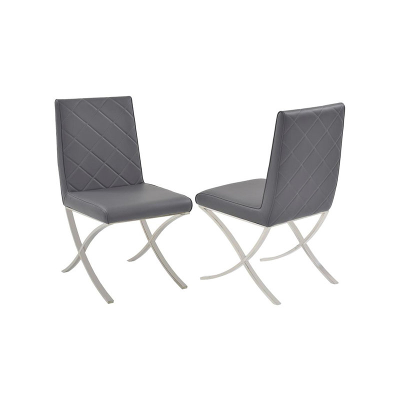 Chaise de salle à manger Daelyn, Gris, Argent