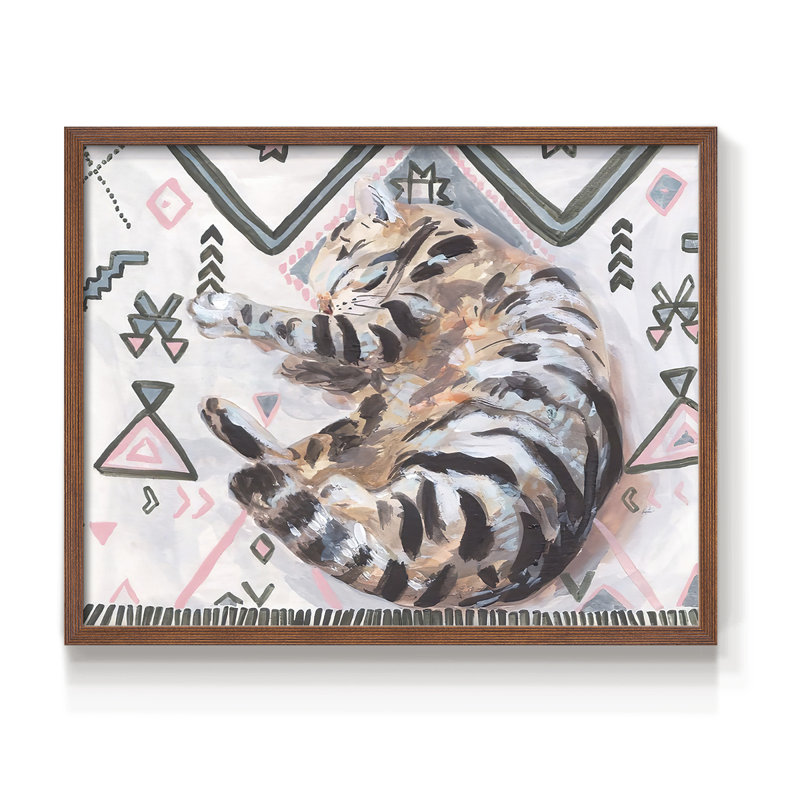 Little Sleepy Head II -Framed Print - Restickable, H 8 po x l 10 po, Noyer