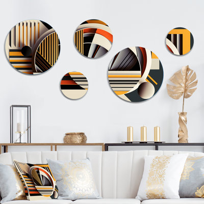 Ensemble de 5 décorations murales 5 V Bauhaus