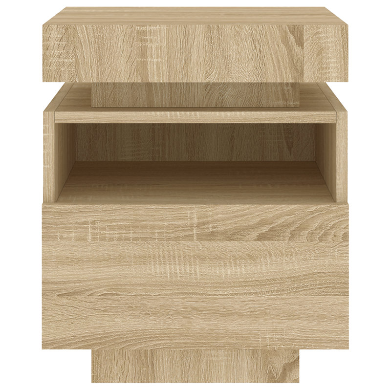Bouyer 39cm W Bedside Table, Sonoma Oak