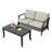 Polett Teak Outdoor Two-person Patio Set With Cushions And Side Table-459058465-459058464