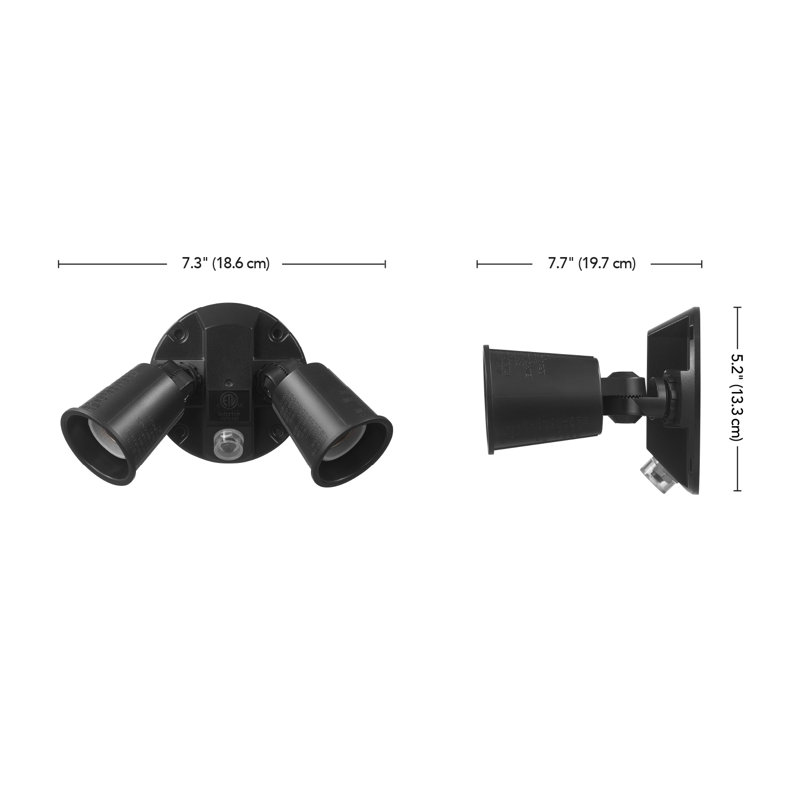 2 lumières crues de sécurité d'extérieur Dusk to Dawn, Noir