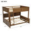 Full XL over Queen Bunk Bed with Storage Cabinets and USB Ports-444621841