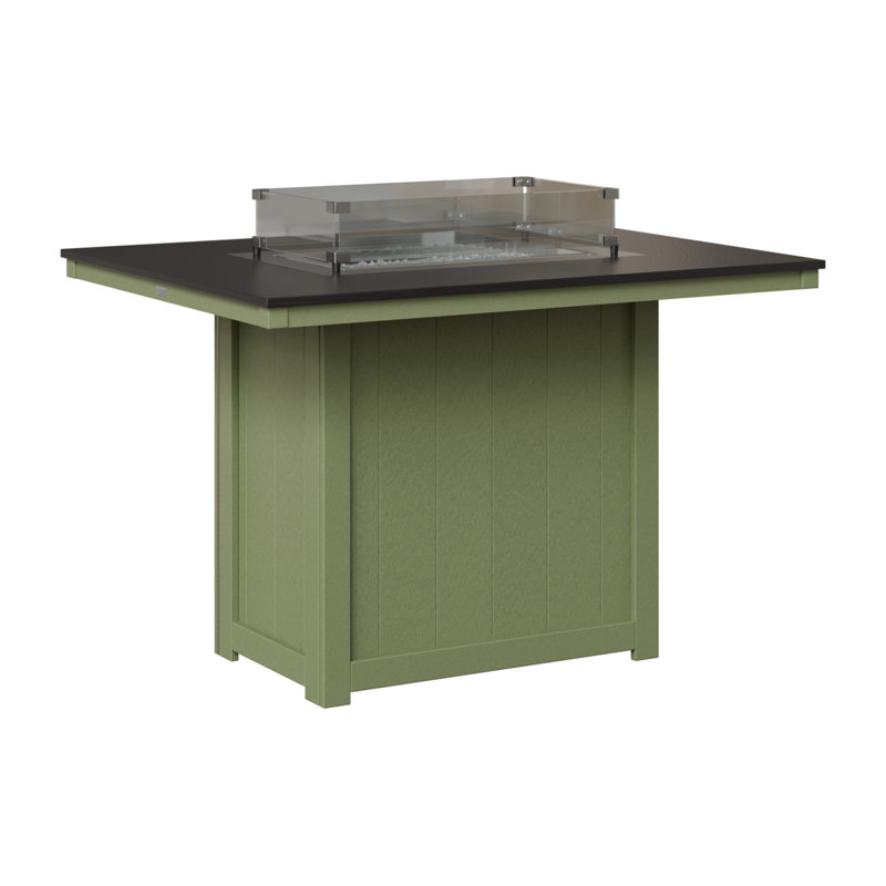Foyer de table berlinois Donoma, Plateau martelé noir avec base sauge, H 36 po x l 41 po x P 54 po