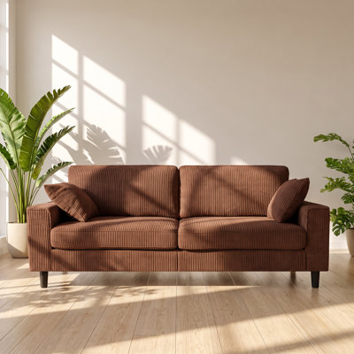 Ysenlin 81.8" W x 31.5" D x 32.7" H Corduroy Upholstered Square Arm Loveseat Sofa