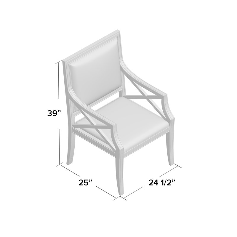 Gramercy Upholstered King Louis Back Arm Chair, Walnut, 8789 Bark