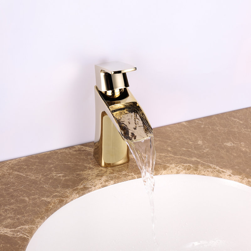 Single-Hole Bathroom Faucet, Gold