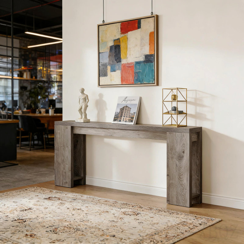 Table d'entrée en bois, console, table d'appoint en bois, Grey