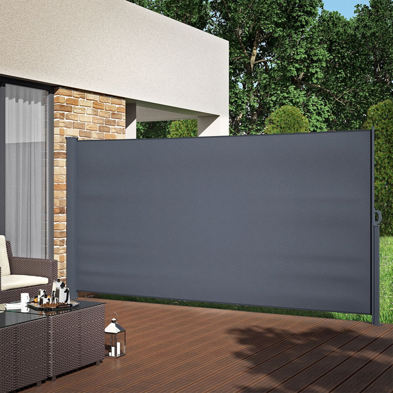 Dakota Fields 3.5cm W x 0.02cm D Anthracite Cover Motorised Retractable Side Awning