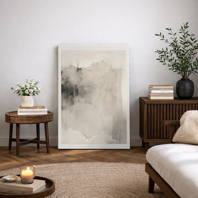 Œuvre d'art minimaliste abstraite neutre, photos de salon, impression sur toile encadrée, impression numérique, Toile tendue