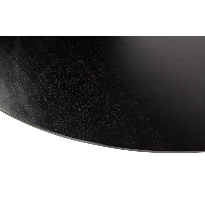 Round Solid Wood Dining Table, Black