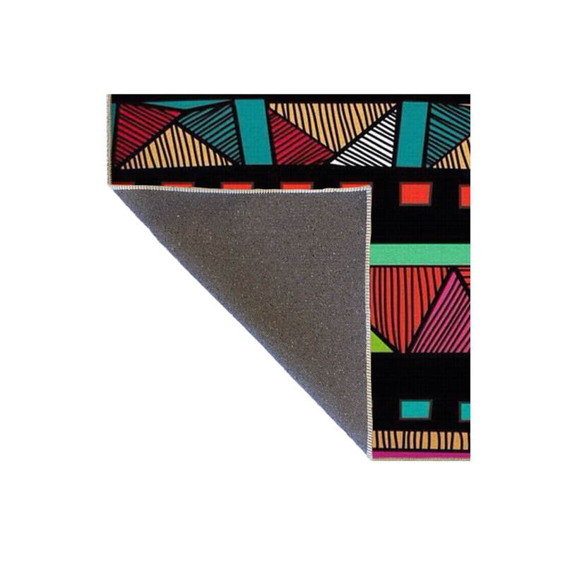 Multi Color Mixed Geometric Pattern Creative Modern Decorative Machine Washable Area Rug, Square 4'11"